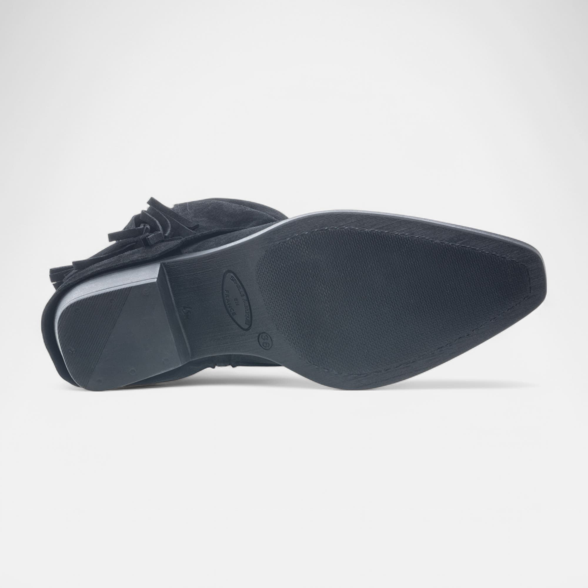 Santiags à talon Femme en cuir noir