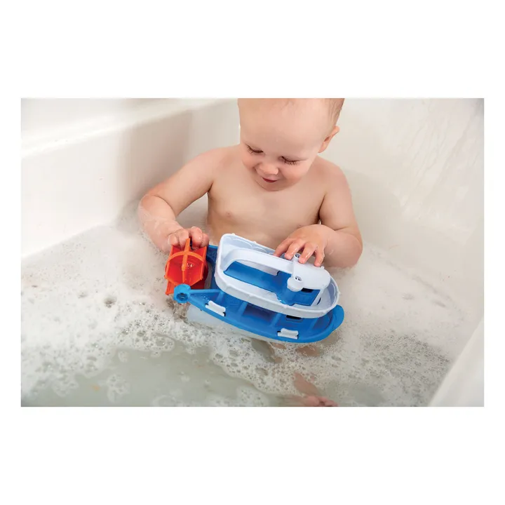 Green Toys Bateau à roues à aubes pour le bain | Blanc