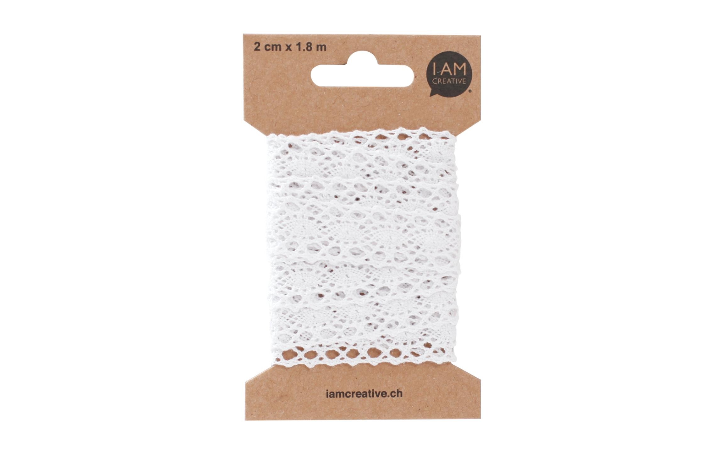 Spitzenband 2 cm x 1.8 m Weiss, 1 StückSpitzenband für diverse Dekorationen