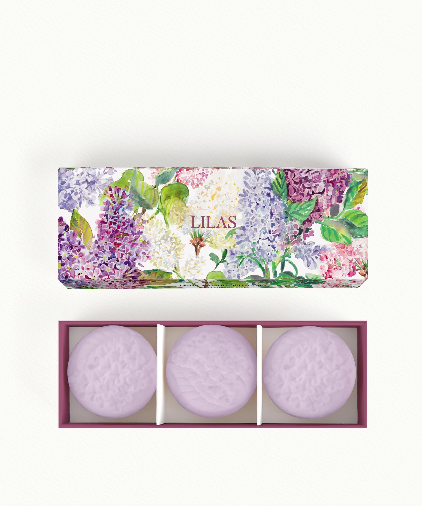 Coffret savons Lilas  3 minis savons parfumés - 3 x 75g