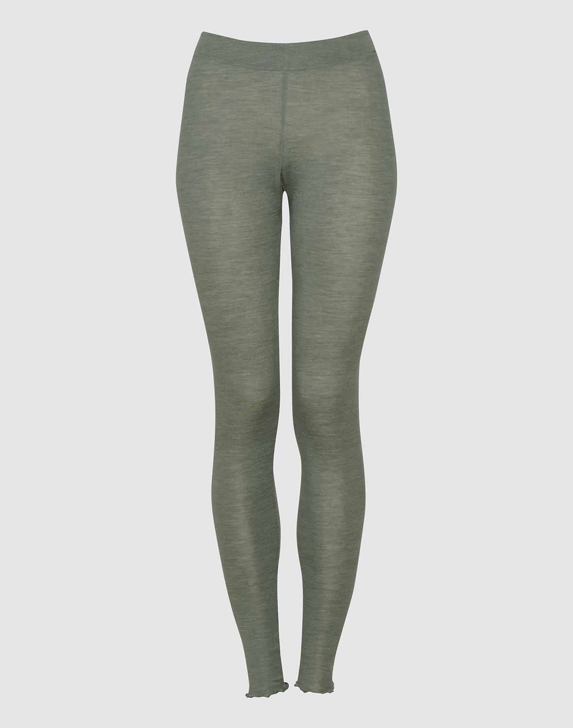 Legging met ruches van merinowol/zijde voor dames