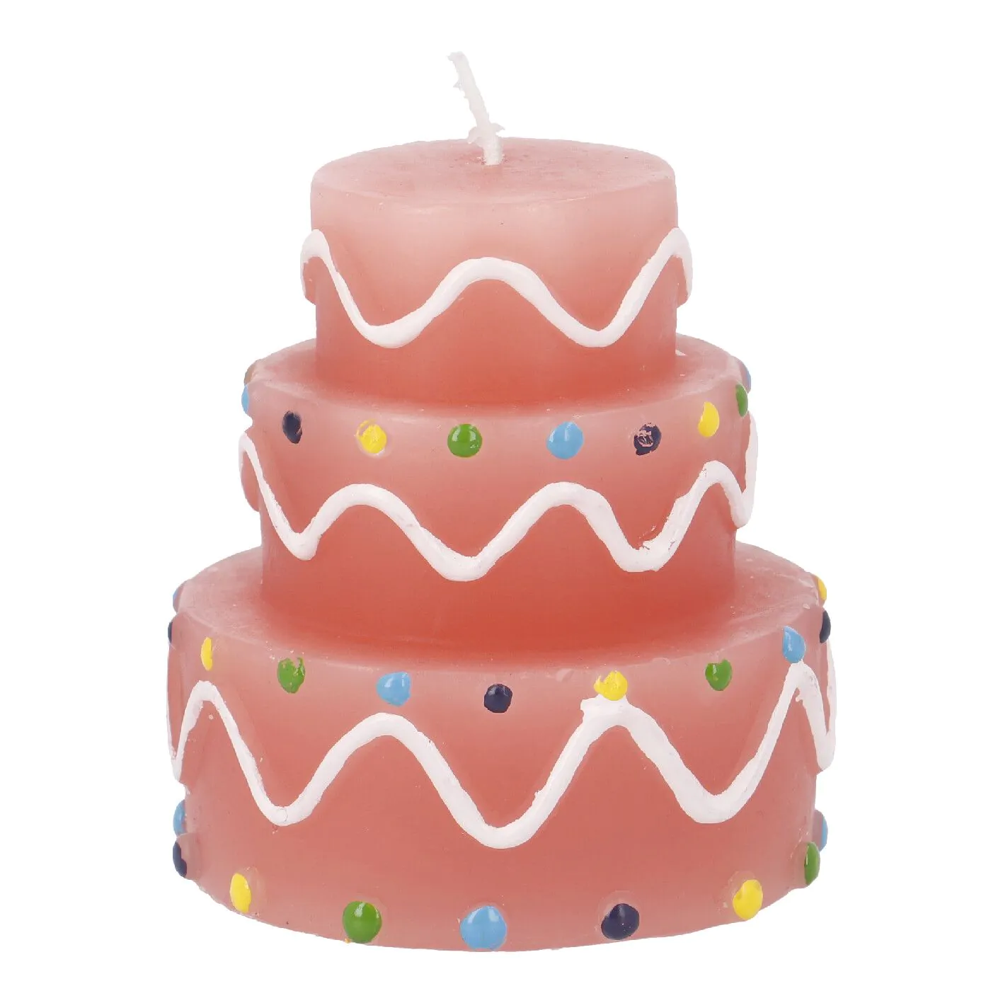Kerze Geburtstag, Tortenform, rosa, 6 x 7 cm