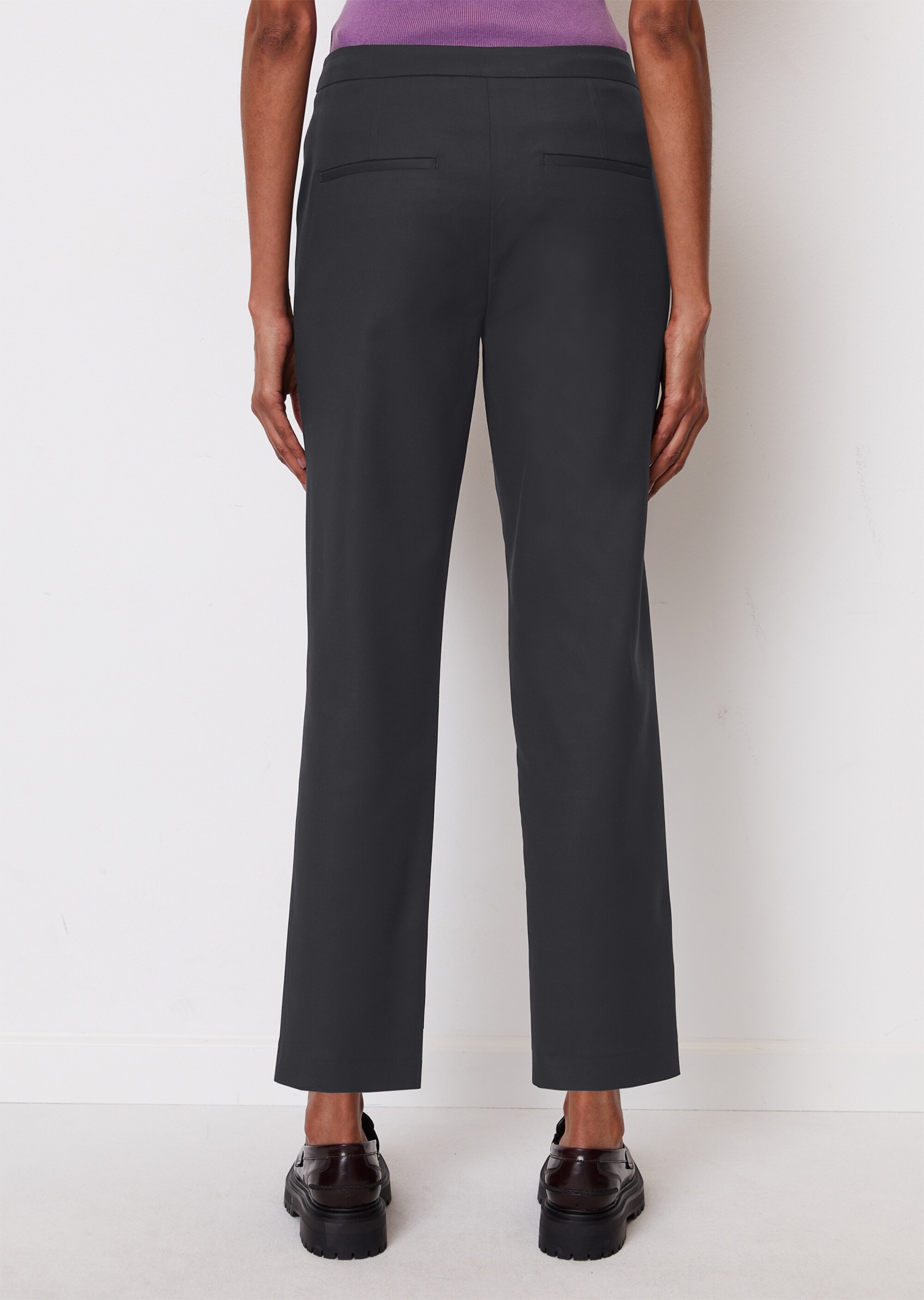Knöchellange Hose slim aus Organic-Cotton-Stretch-Viskose-Mix