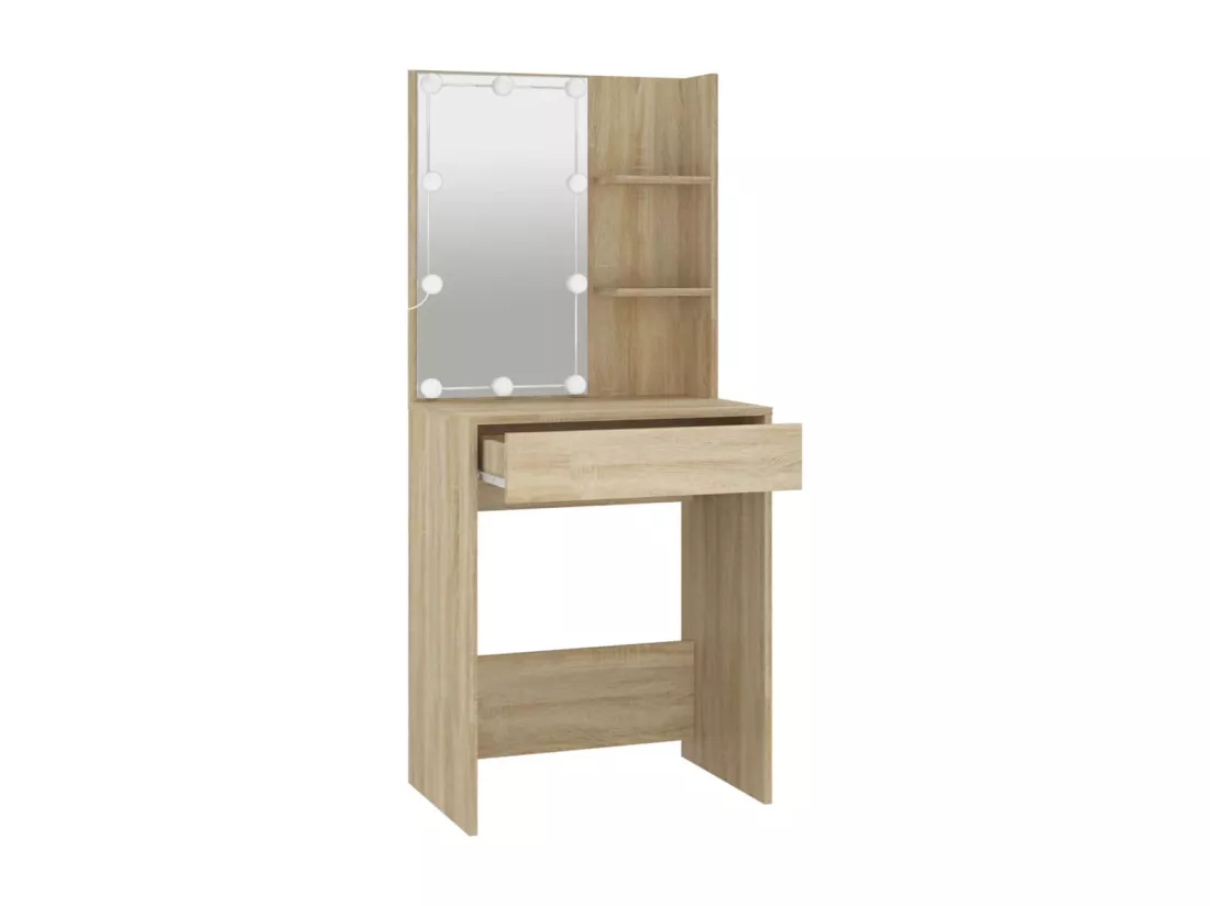 Coiffeuse avec LED Chêne sonoma 60x40x140 cm