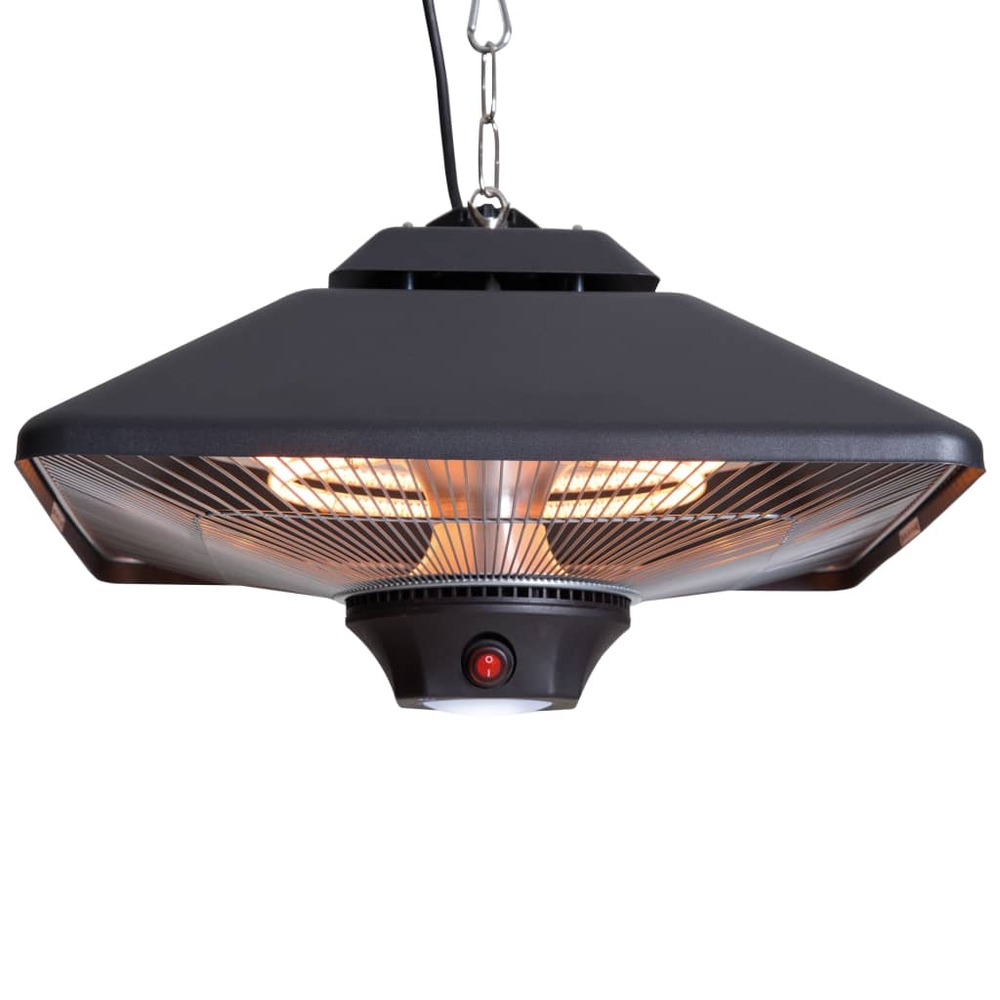 Chauffage suspendu spica square 2000 w halogène noir ce17sq-b