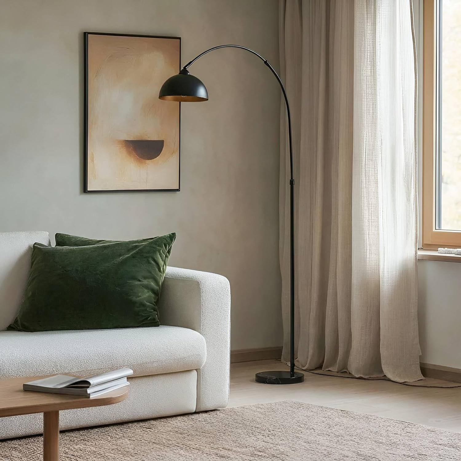 Lindby Stehlampe (Bogenleuchte) Tonka (Modern) in Schwarz aus Metall (1 flammig, E27) - Stehleuchte Standleuchte Floor Lamp Wohnzimmerlampe Wohnzimmerleuchte