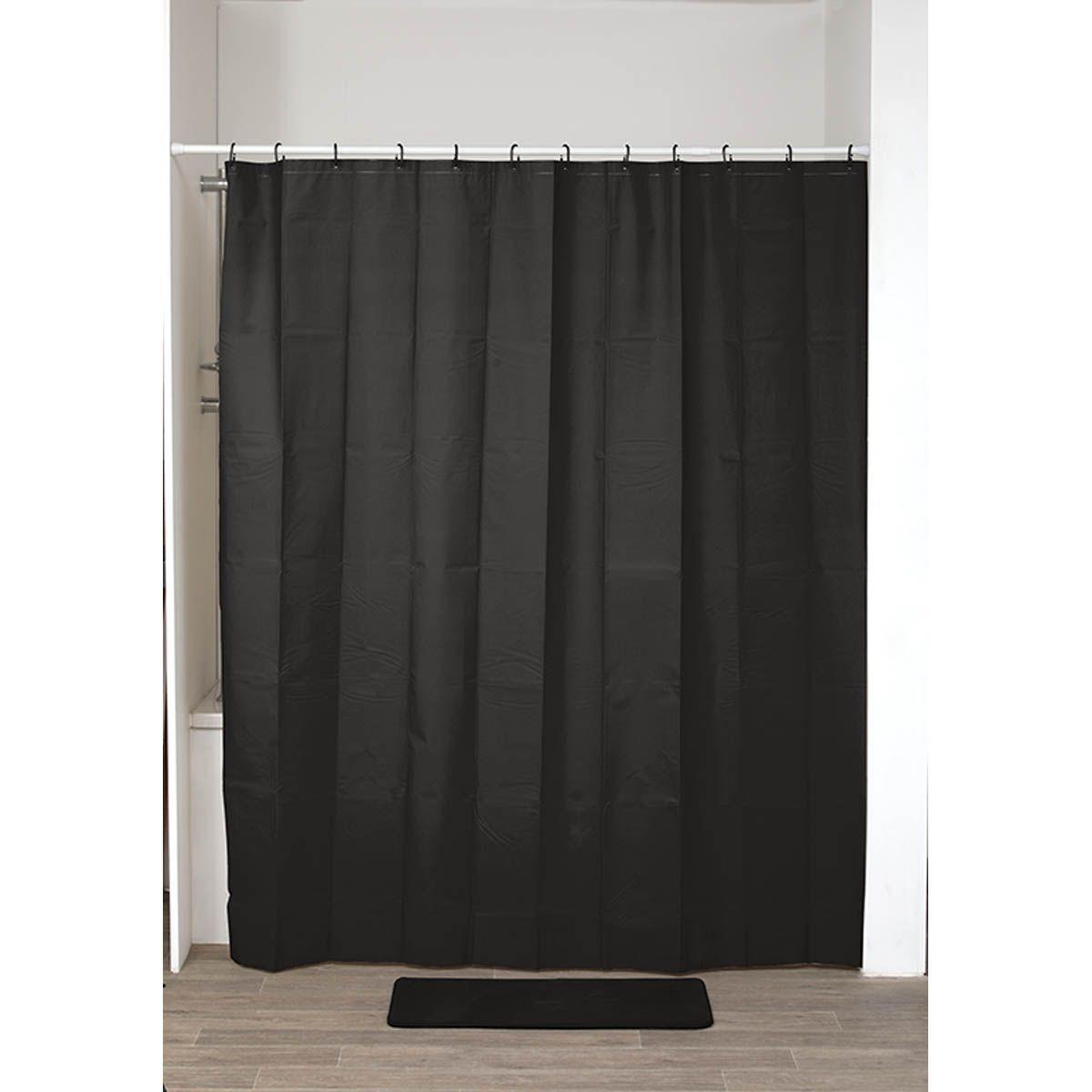 RIDEAU DE DOUCHE PEVA 180 X 200 CM  NOIR