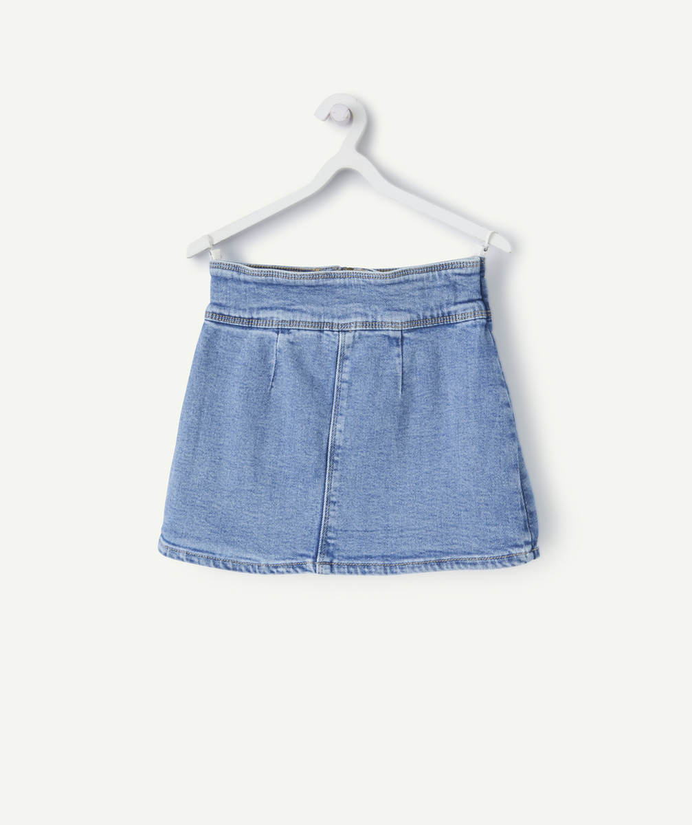 jupe plisée fille en denim low impact