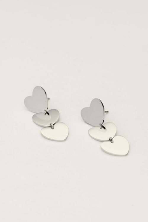 Oorhangers met drie hartjes