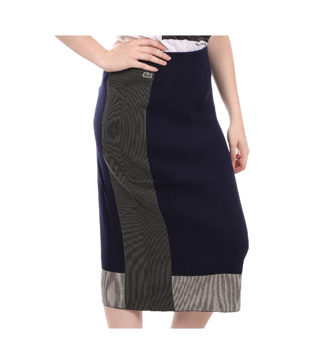 Jupe Crayon Bleu Femme Lacoste Color Block