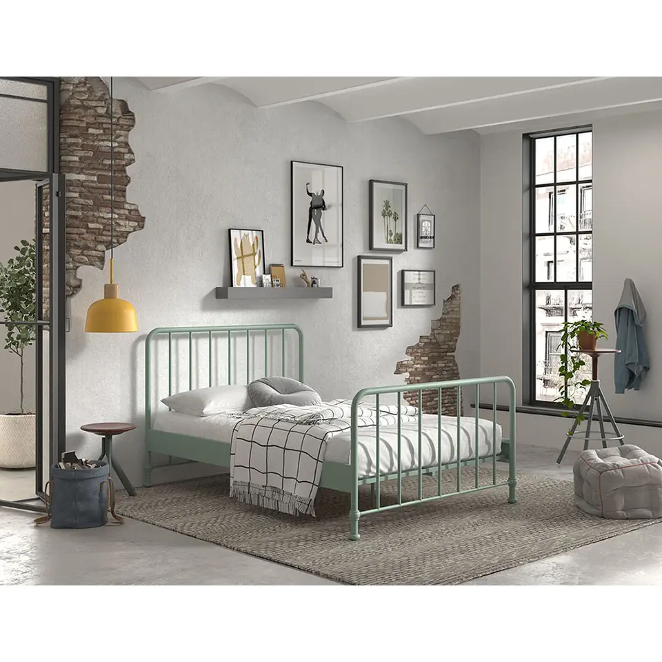 Vipack bed Bronxx - olijfgroen - 140x200 cm