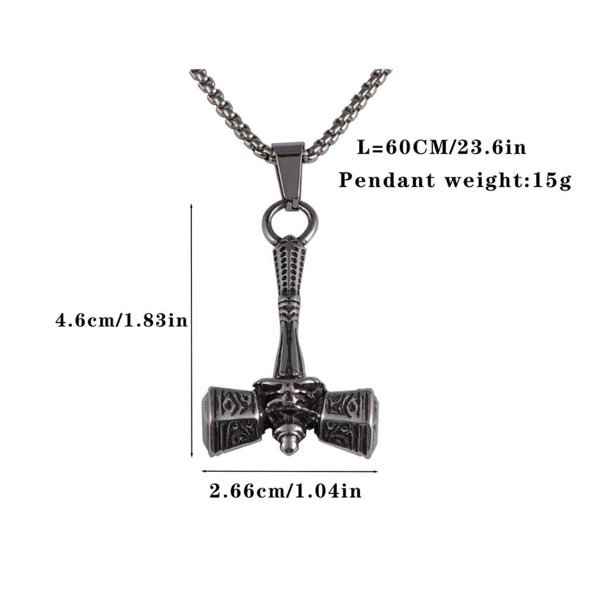 Prushia - Mjolnir hamerhanger / ketting / set van roestvrij staal