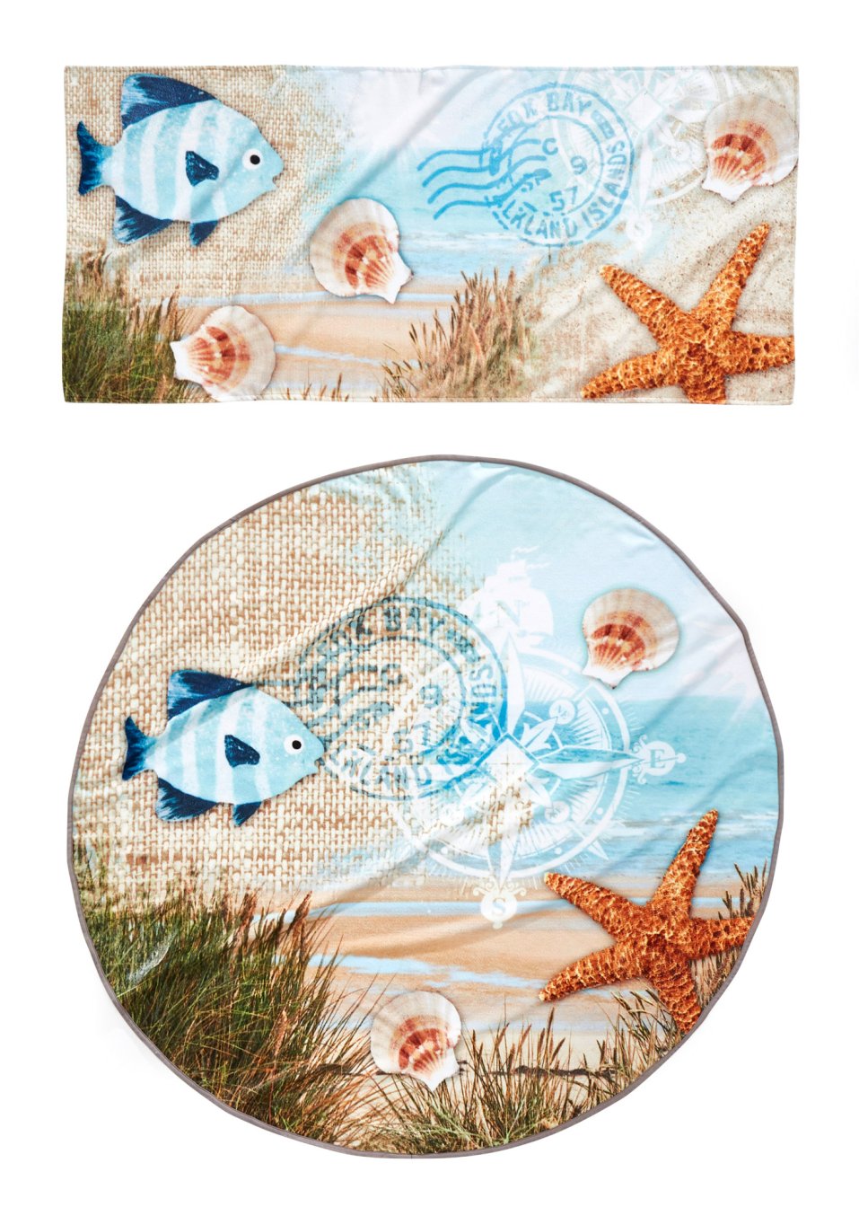 Drap de plage imprimé marin