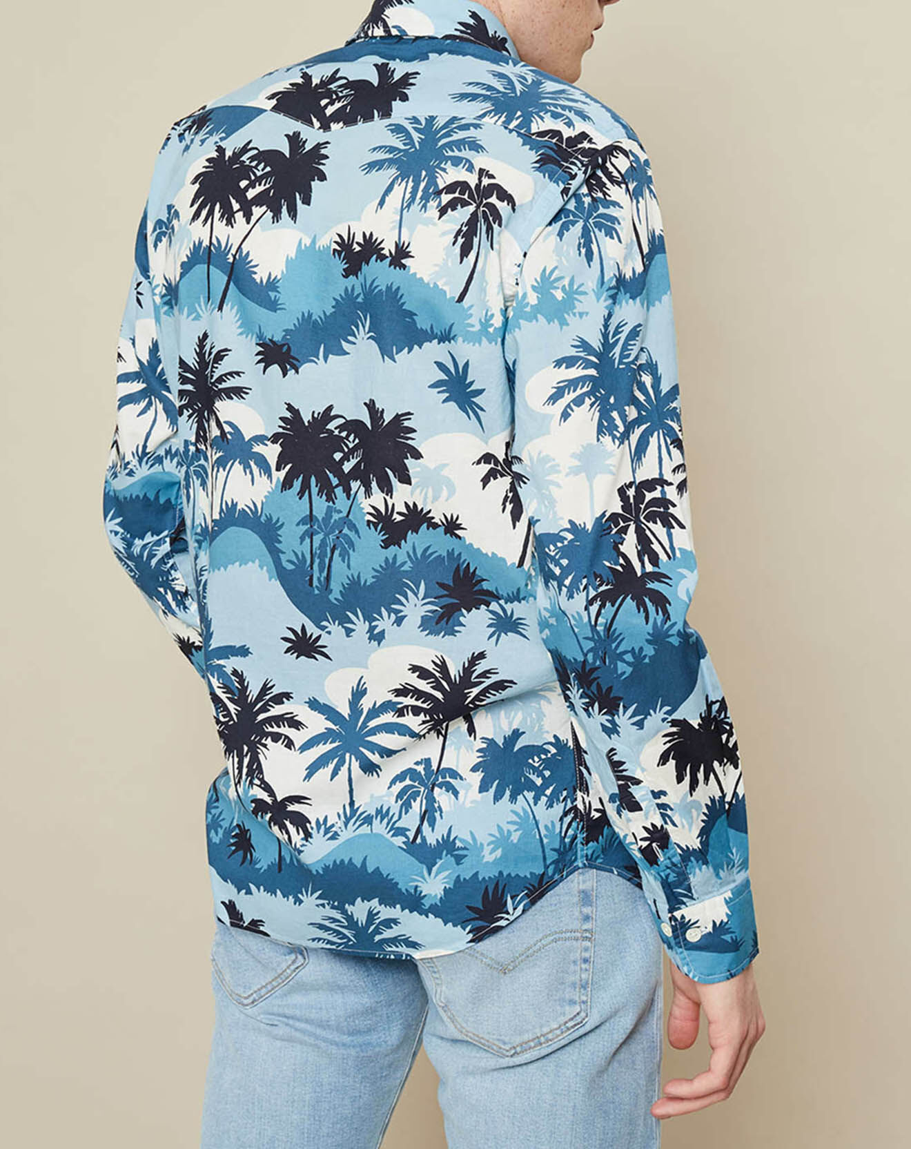 Hartford Chemise slim Storm imprimée bleue