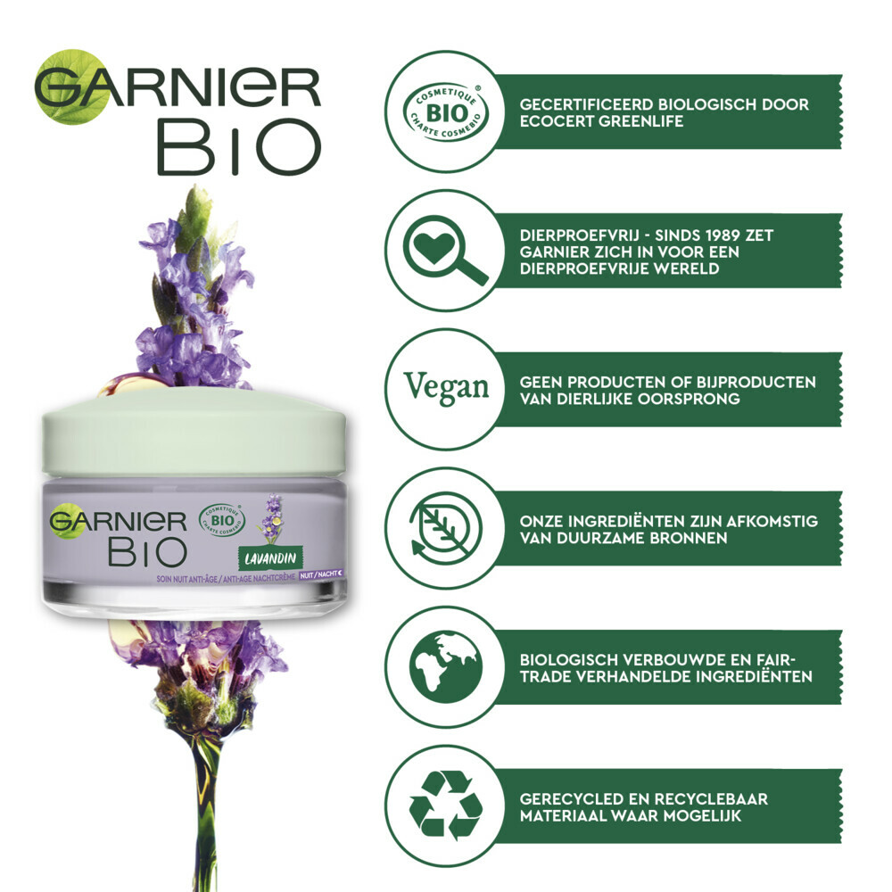 Garnier Bio Nachtcrème Lavendel Anti Age50 ml