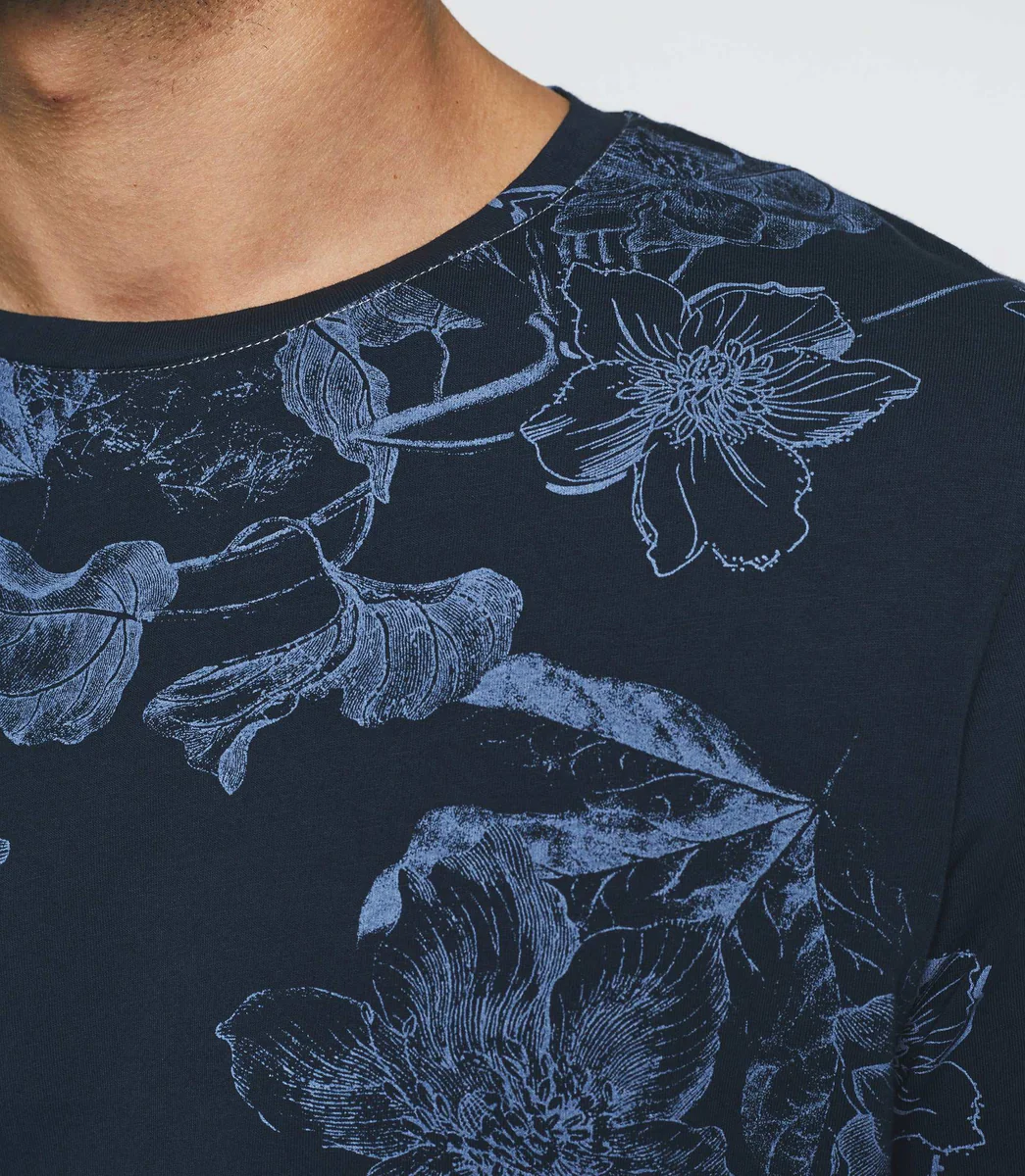T-shirt imprimé manches courtes marine 