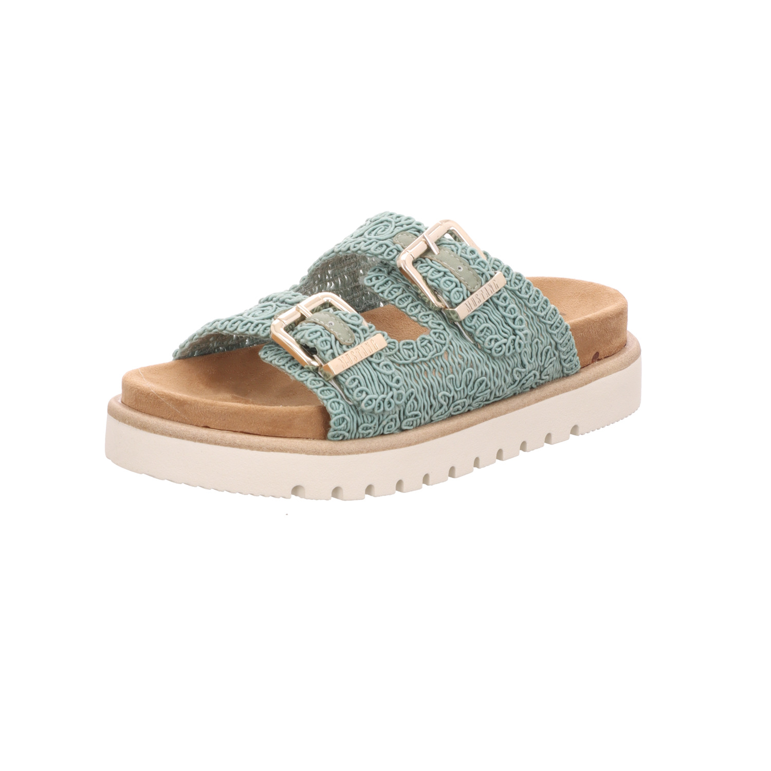 Mustang Damen-Pantolette mit Tieffußbett Military-Grün