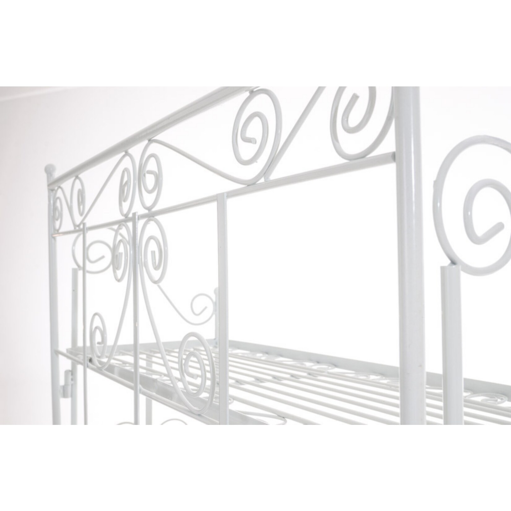 CLP Standregal Ciara I Outdoor Metallregal für Pflanzen im Landhausstil I Regal für Balkon, Terrasse, Veranda und Garten I 5 klappbare Böden