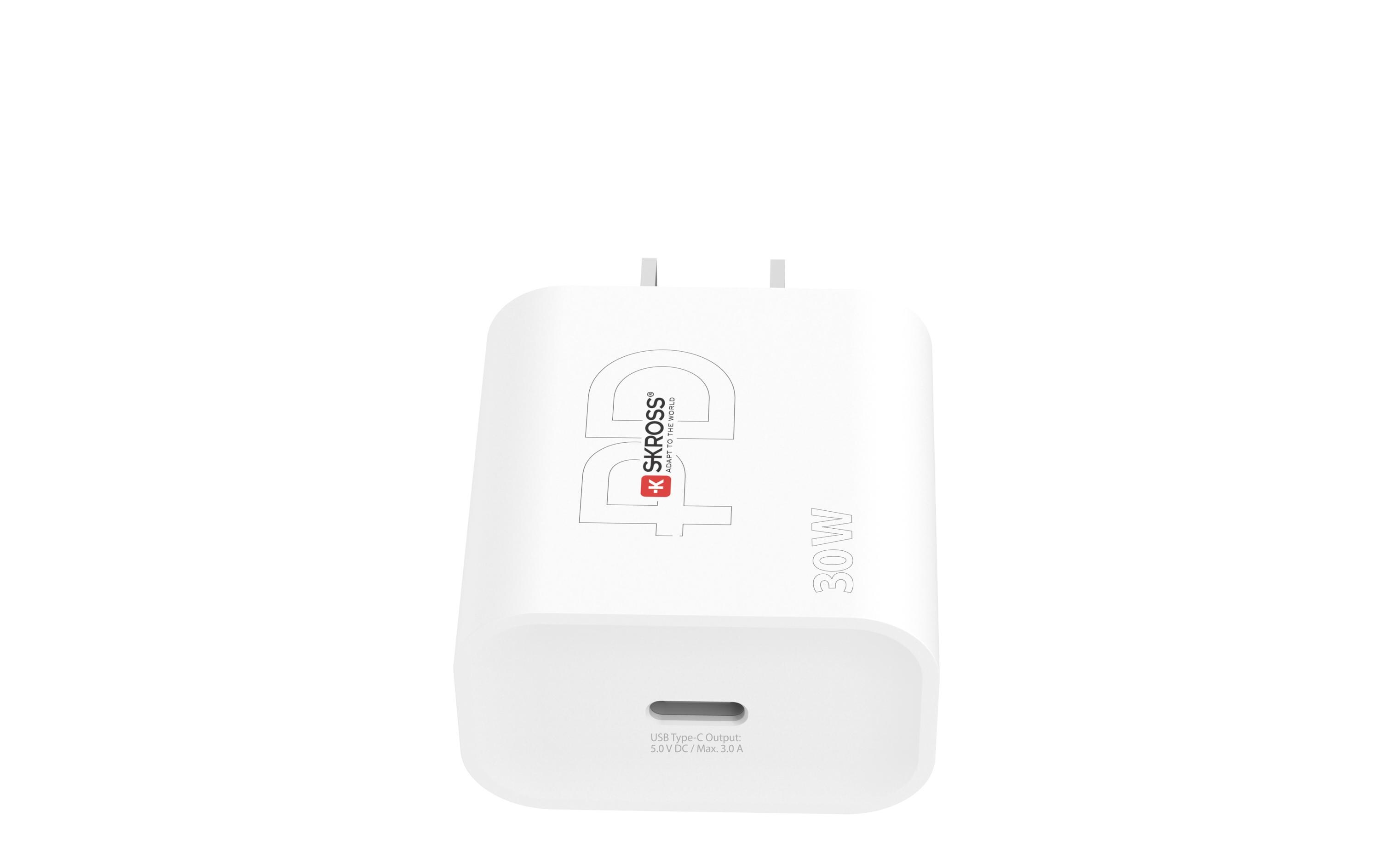 USB-Wandladegerät USB-C Power Delivery, US, 30 W, WeissKraftvolles USB-Wandladegerät für zu Hause und unterwegs