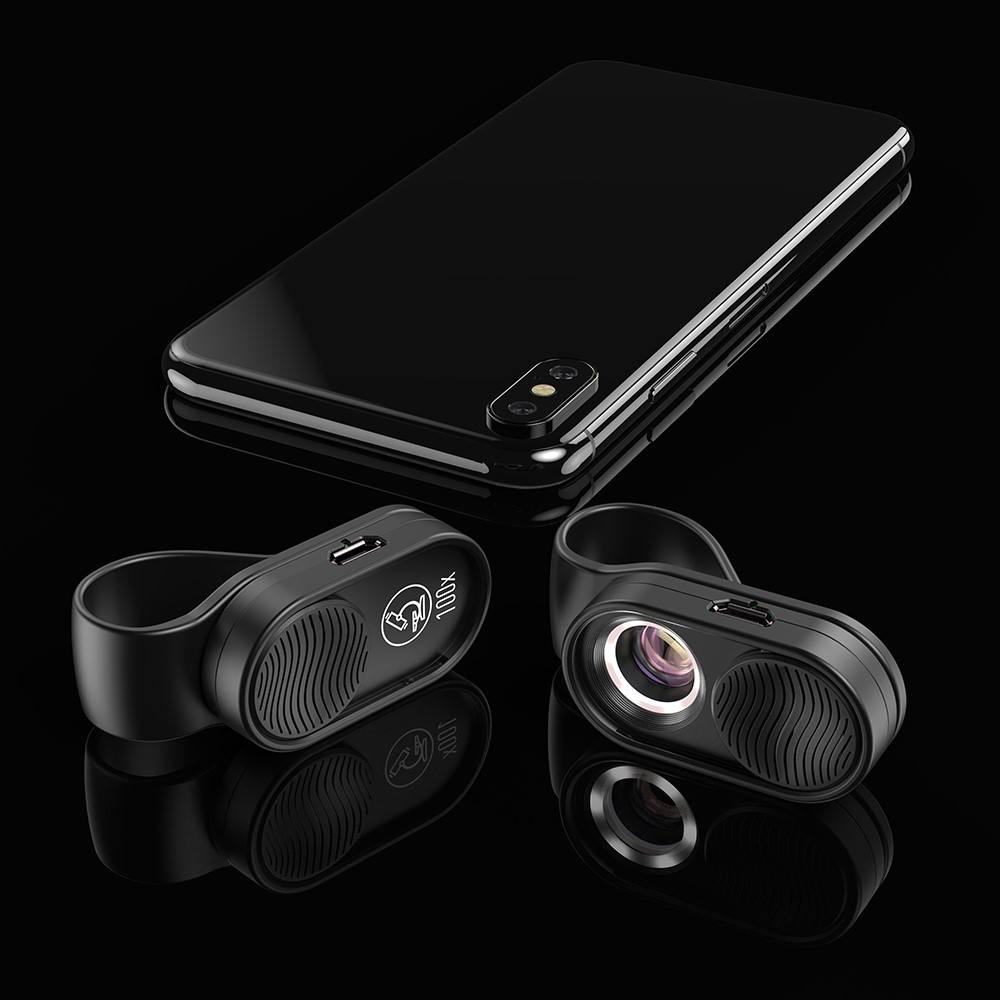Universal Smartphone Kamera Mikroskop 100-fache Vergrösserung   LED Beleuchtung