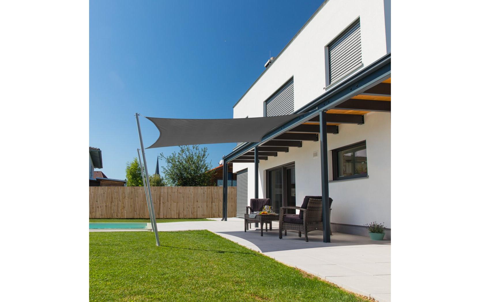 Sonnensegel Cannes, 300 cm, Eckig, AnthrazitSchattentuch für Terrasse oder Balkon