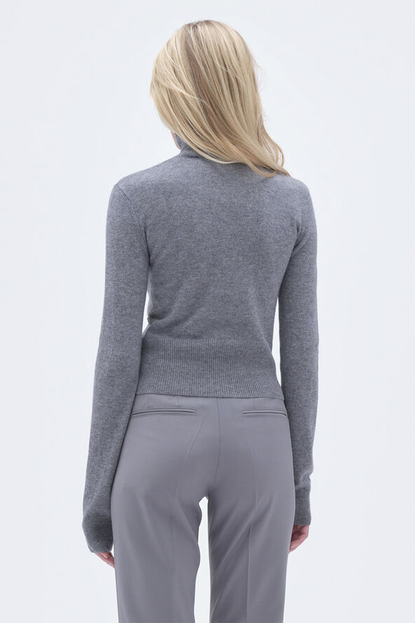 REMAIN Slim Fit Cardigan Grey melange