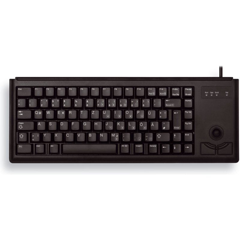 CHERRY G84-4400 TRACKBALL KEYBOARD Clavier filaire miniature, trackball, PS2, noir, AZERTY - FR