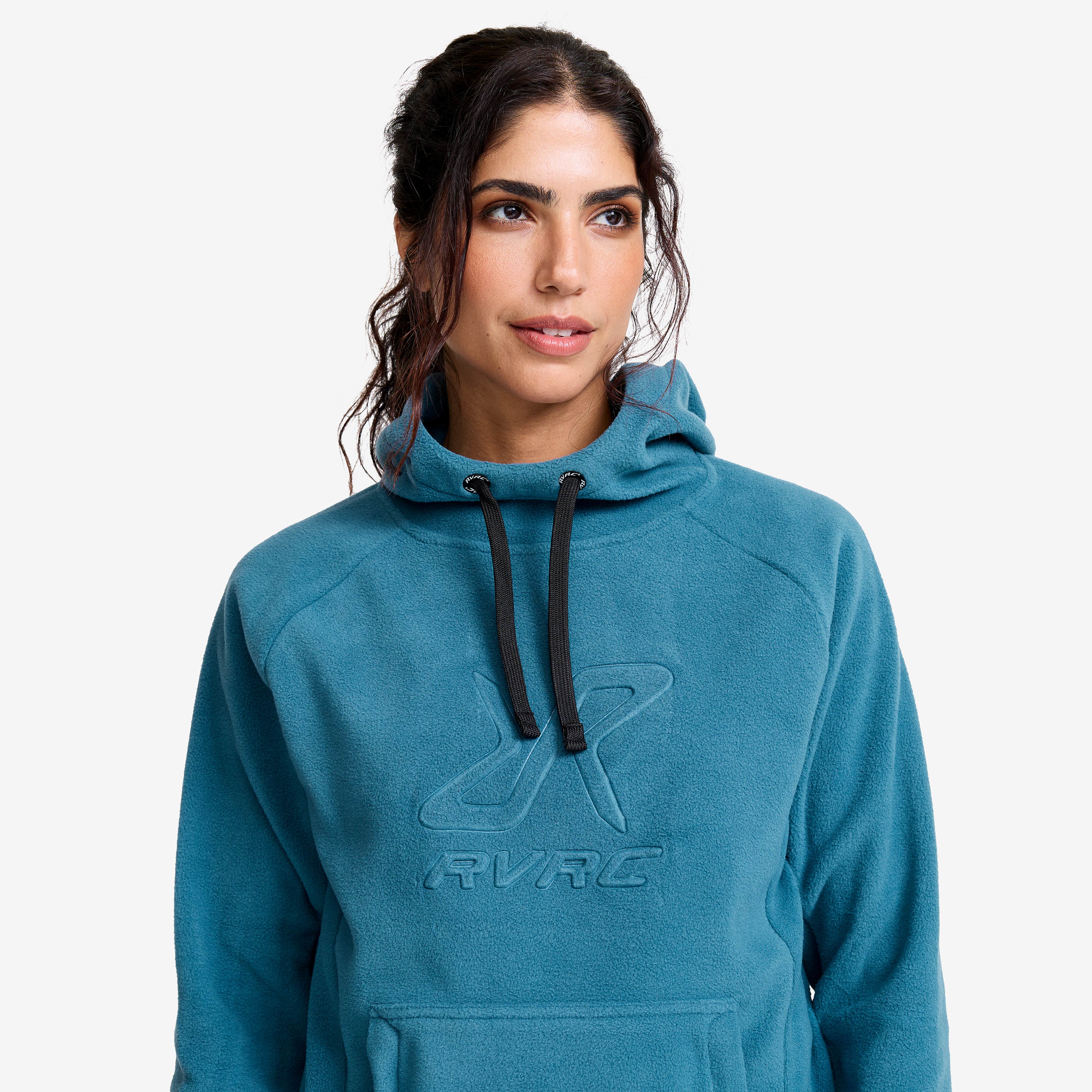 Polar Fleece Hoodie  Dame Blue Ashes