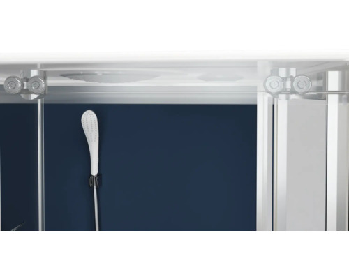 Aurlane Blue River Square 2.0 complete douche-unit, 90 x 90 x 219 cm, zilvergrijs