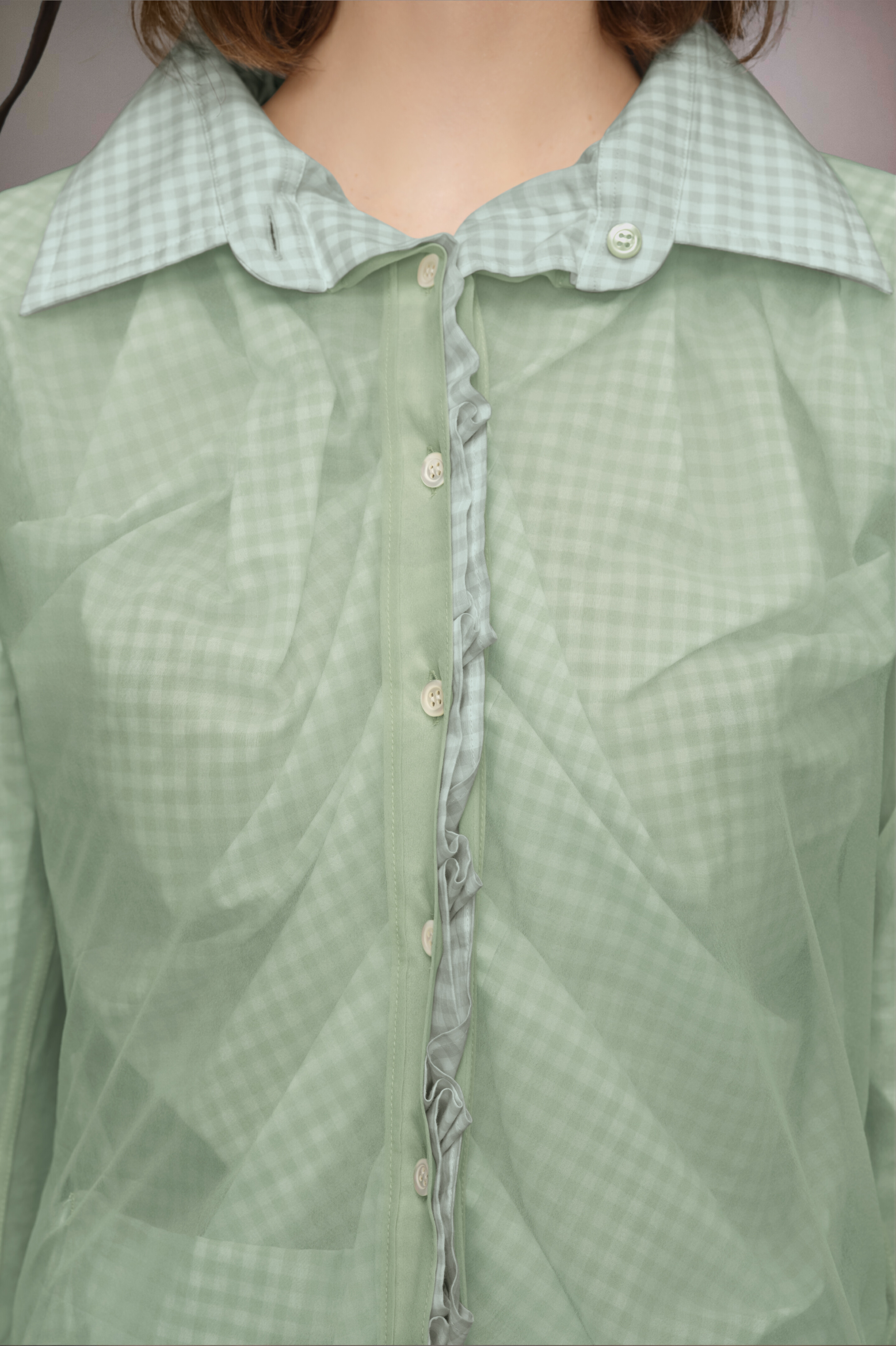 Chemise à superposition Vert pâle et vert clair
