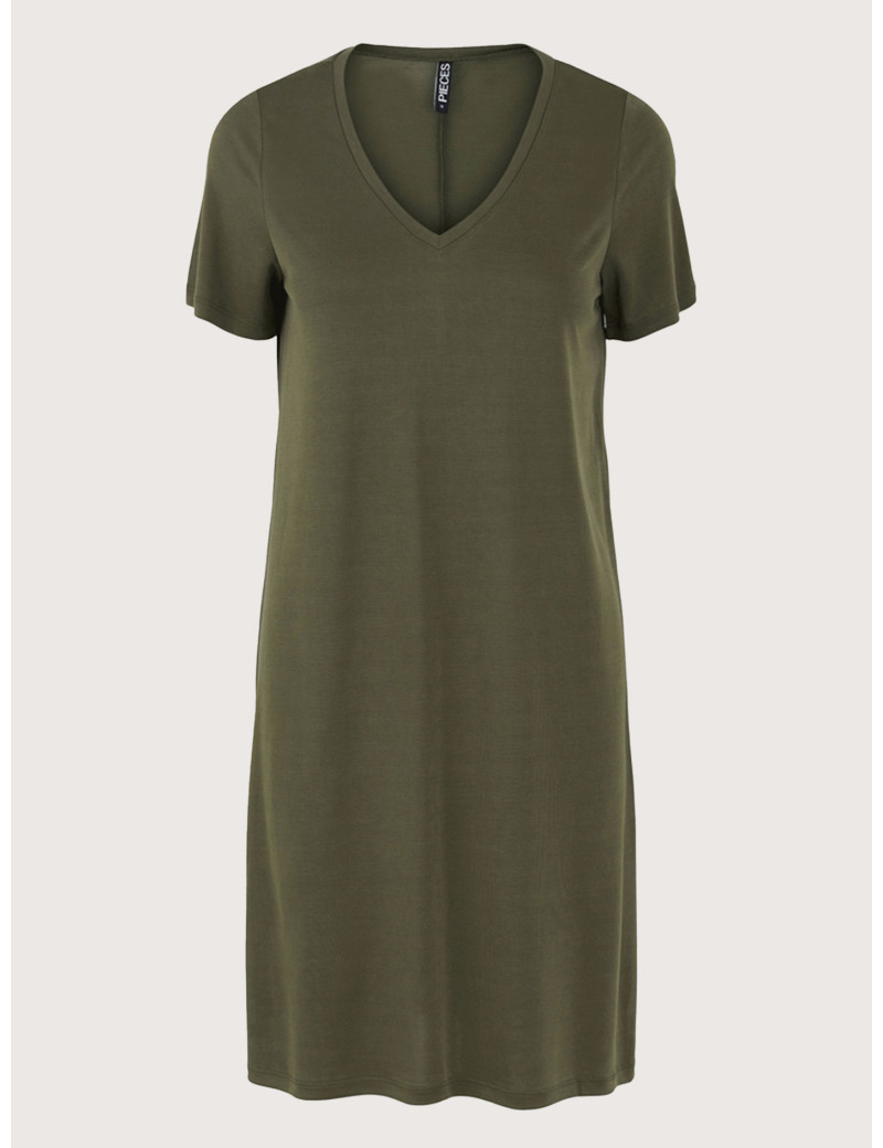 PIECES ROBE COL V KAMALA KAKI