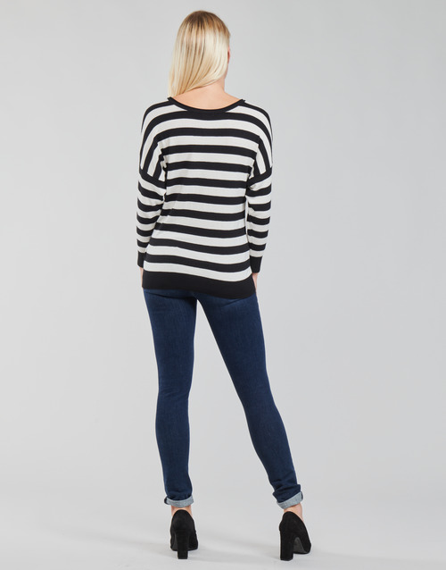 Guess - CLAUDINE BAT SLEEVE SWTR - Noir / Blanc