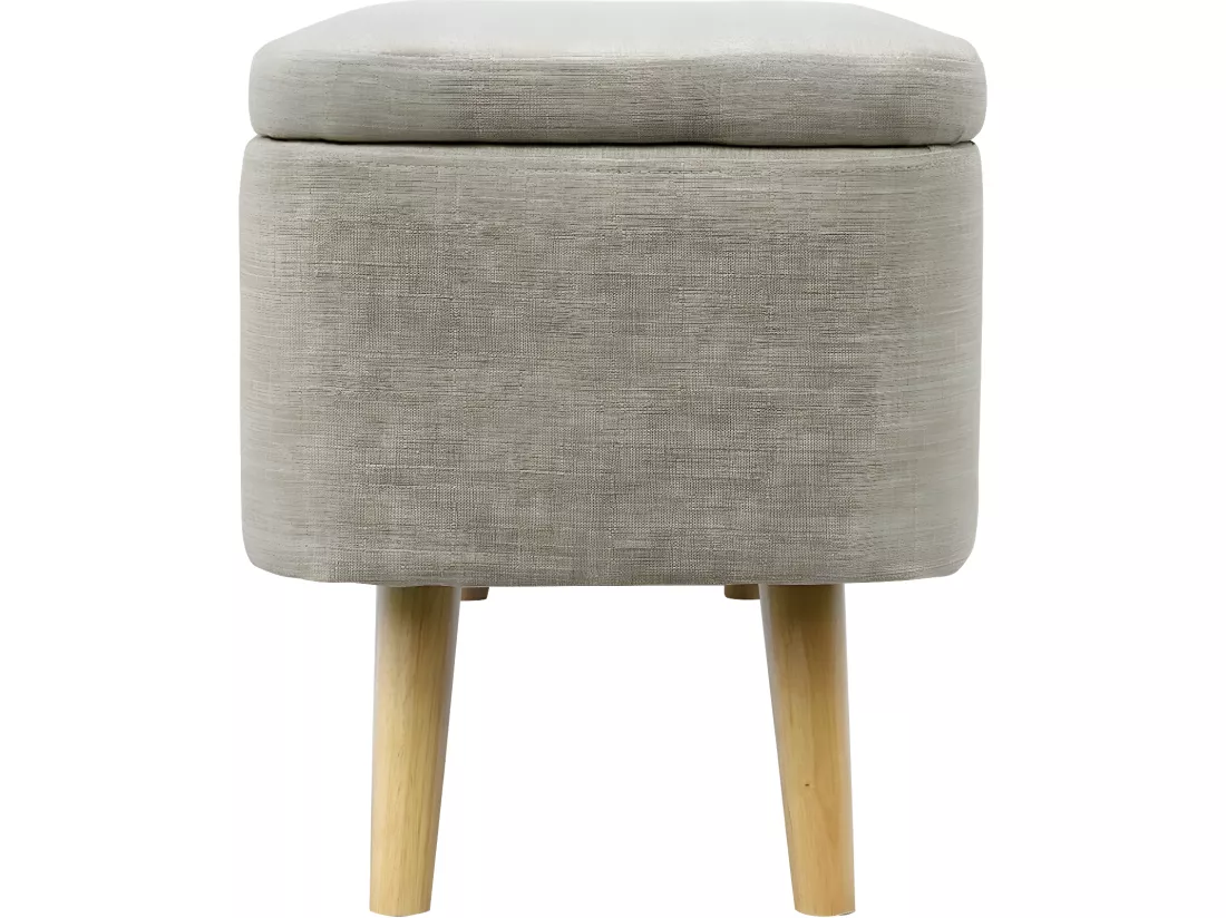 Bout de Lit avec Rangement en Tissu avec Pieds Bois - L101cm