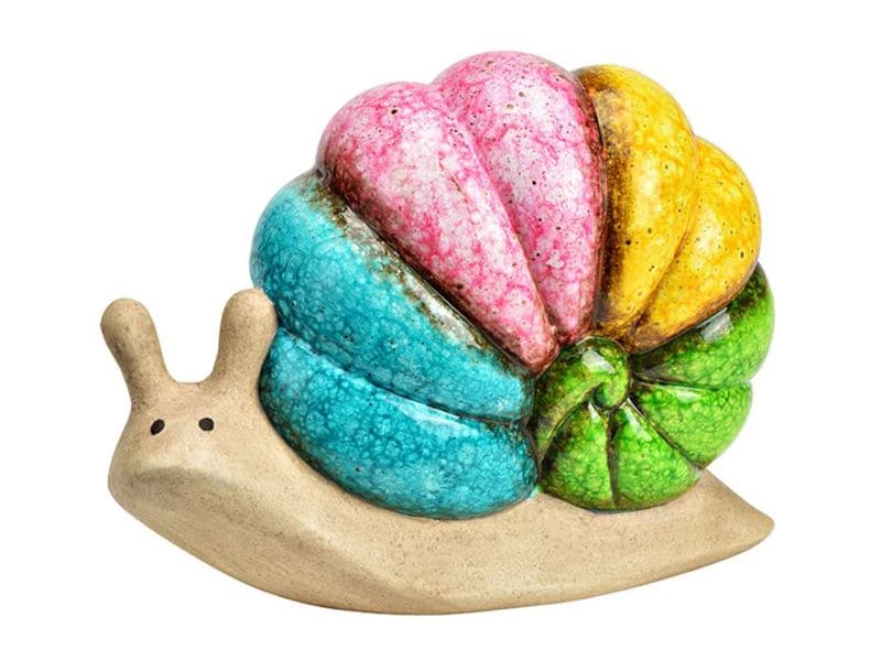 G. Wurm Dekofigur Schnecke Regenbogen Mehrfarbig Keramikaufsteller