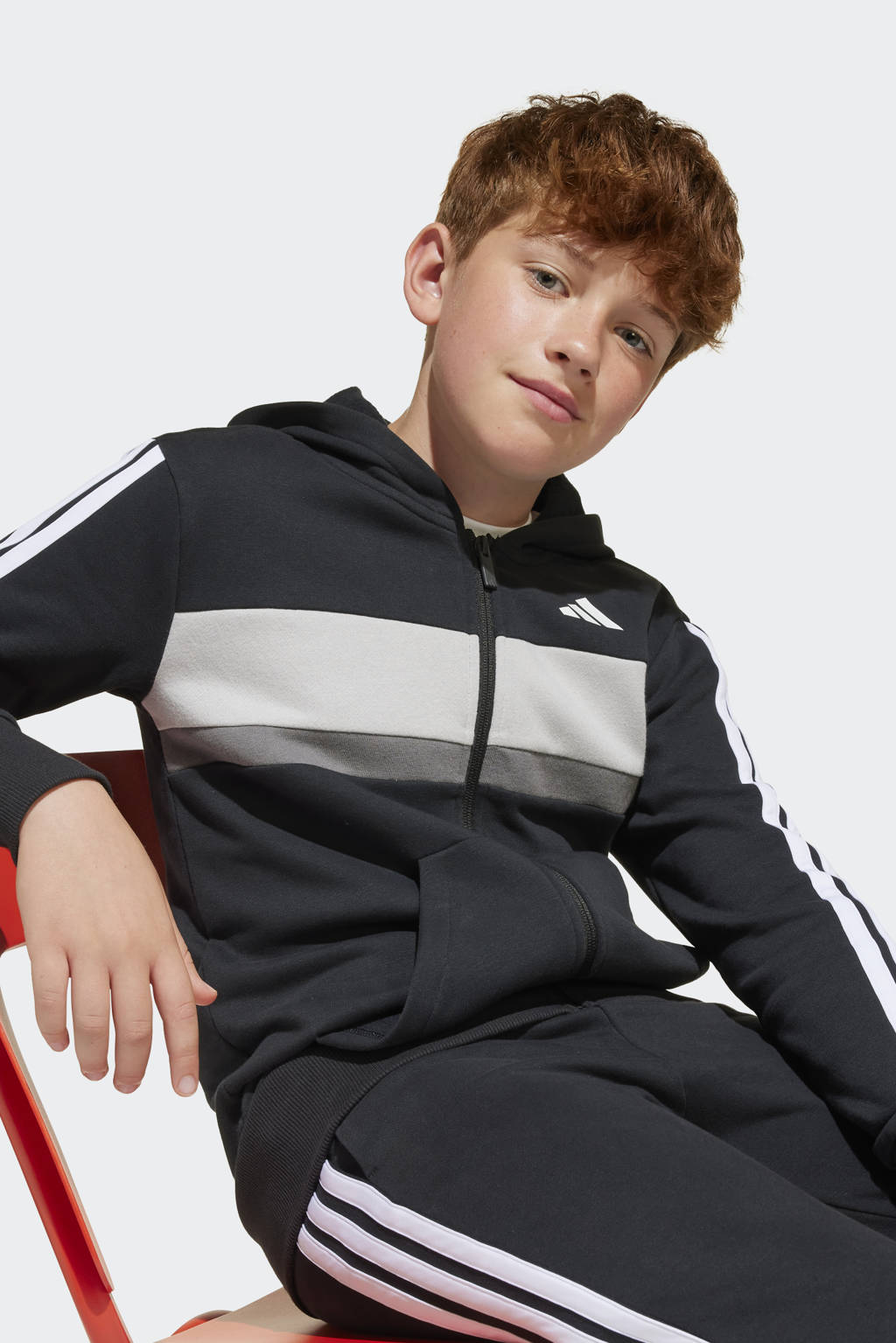 adidas joggingpak zwart/wit