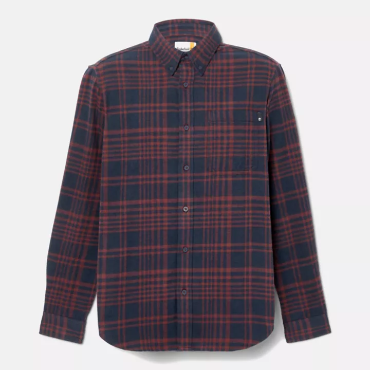 Camisa xadrez de flanela grossa para homem na cor bordô.