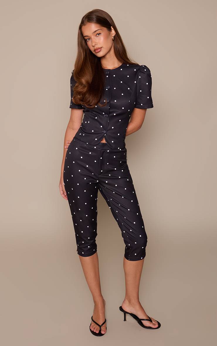 Noir Pantalon Capri Ajusté