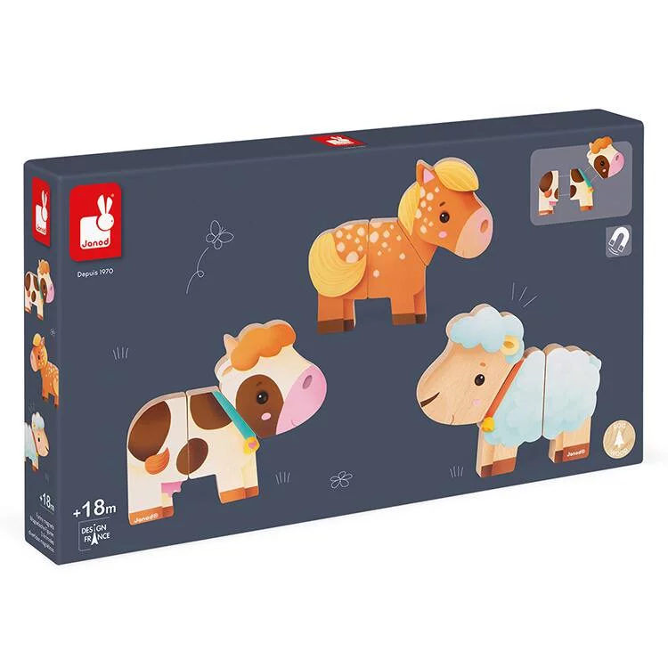 FUNNY MAGNET - ANIMAUX MAGNÉTIQUE - EN  BOIS