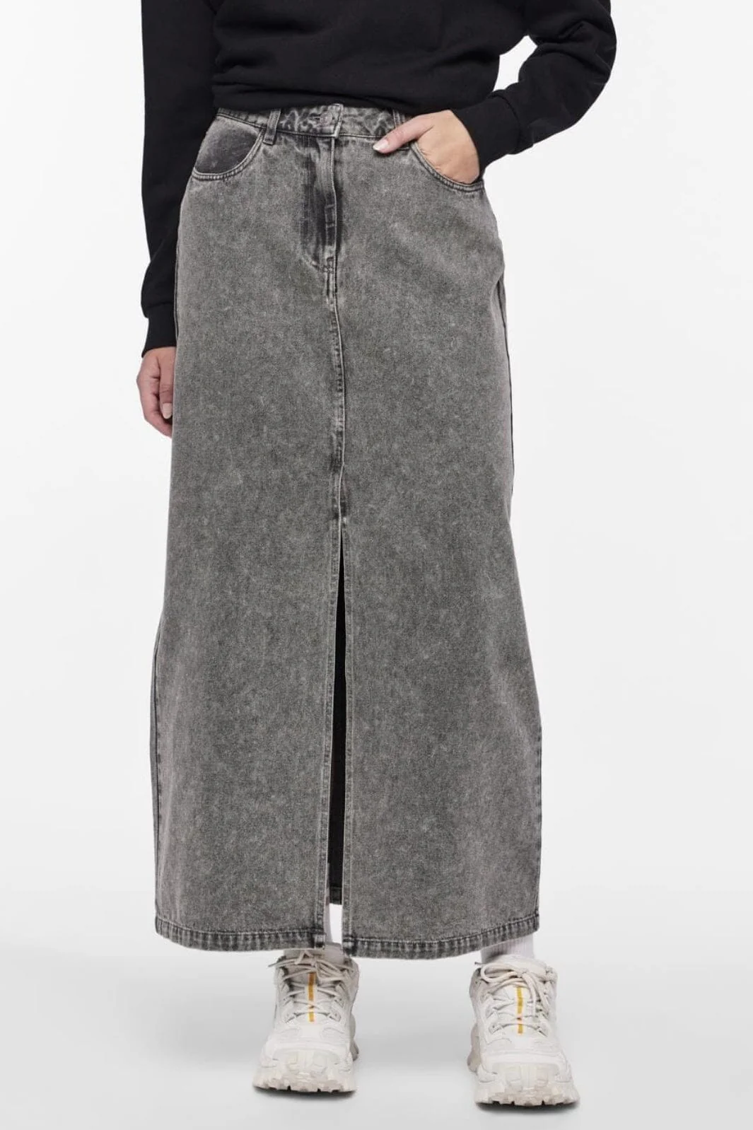 Pieces Pcdanu Long Denim Skirt