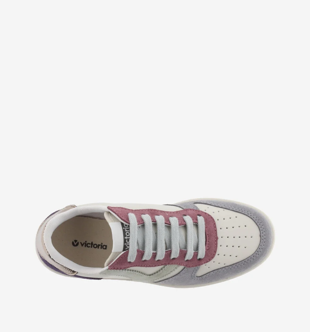 MADRID CUIR FENDU MULTICOLORE Baskets pour femmes en cuir fendu multicolore LAVANDA