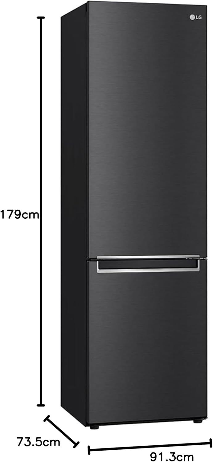 LG GBP62MCNAC Kühl-Gefrierkombi – 384 L, Energieeffizienz A, Total NoFrost, DoorCooling+, niedriger Geräuschpegel, modernes Design in Anthrazit Schwarz, 59,5 x 67,5 x 203 cm