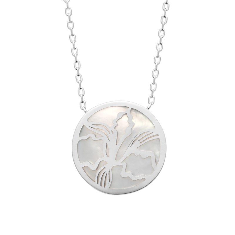 Collier Femme - Argent 925 - Nacre - Longueur : 45 cm
