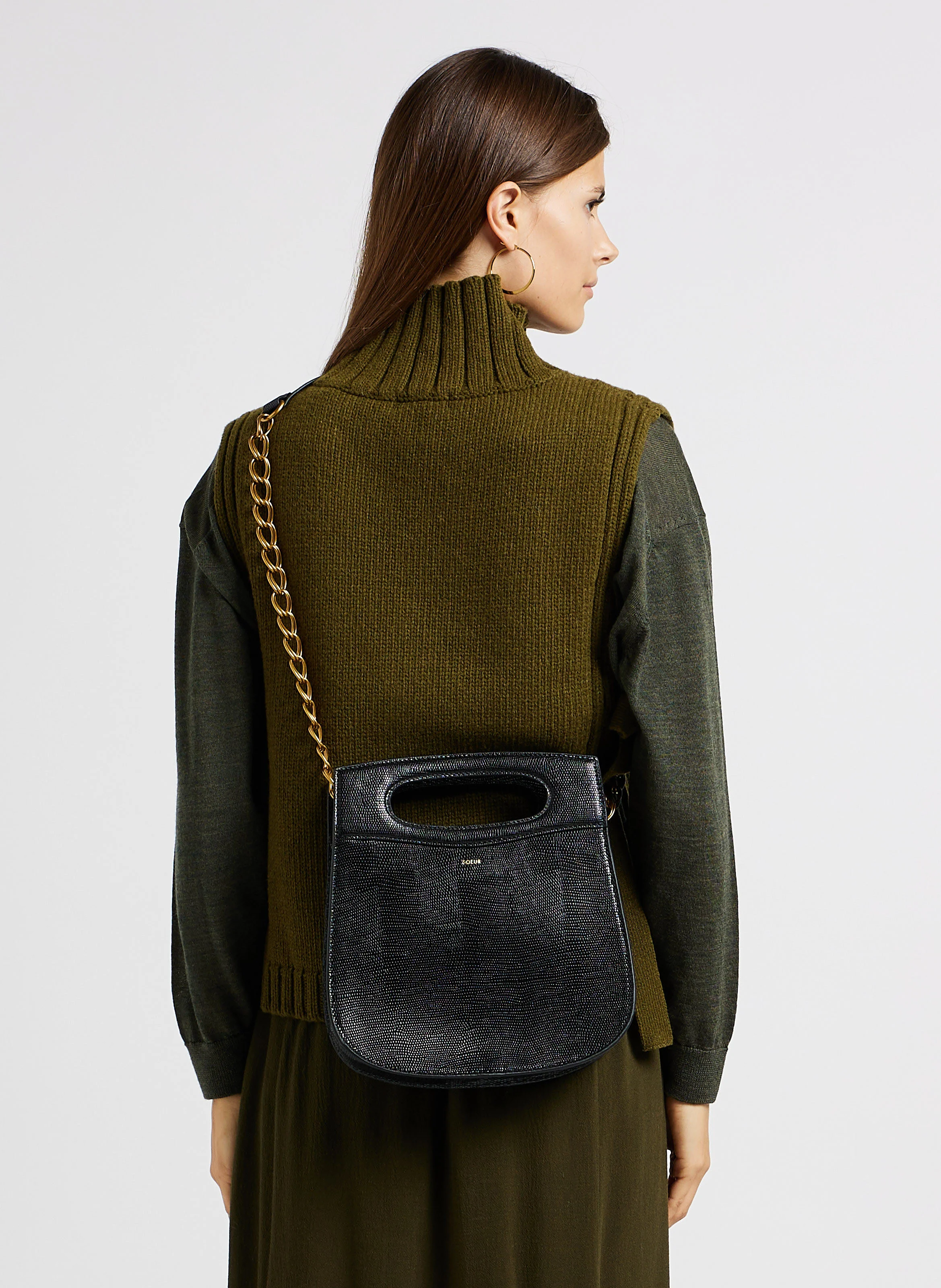CHERI - Sac bandoulière en cuir| Noir