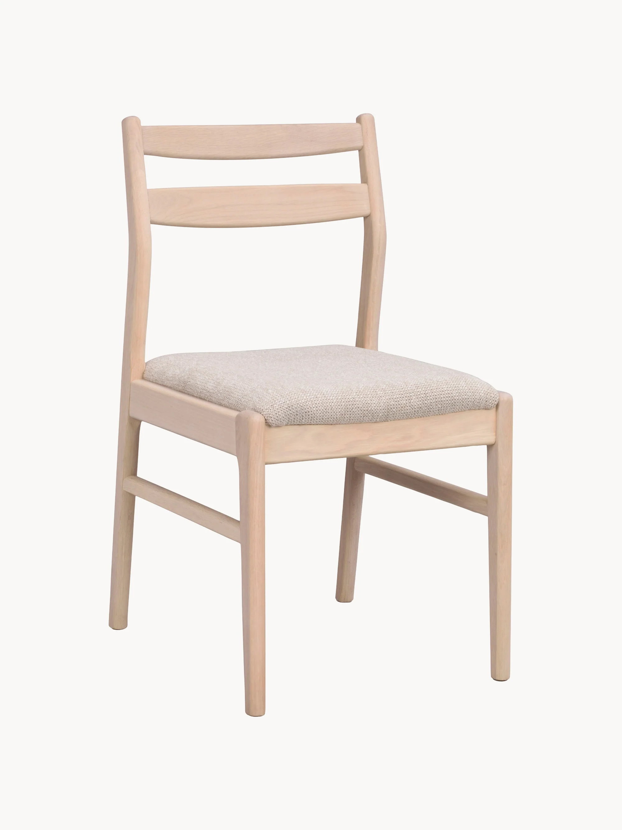 Eikenhouten eetkamerstoelen Kerwin met gestoffeerde zitvlak, 2 stuks