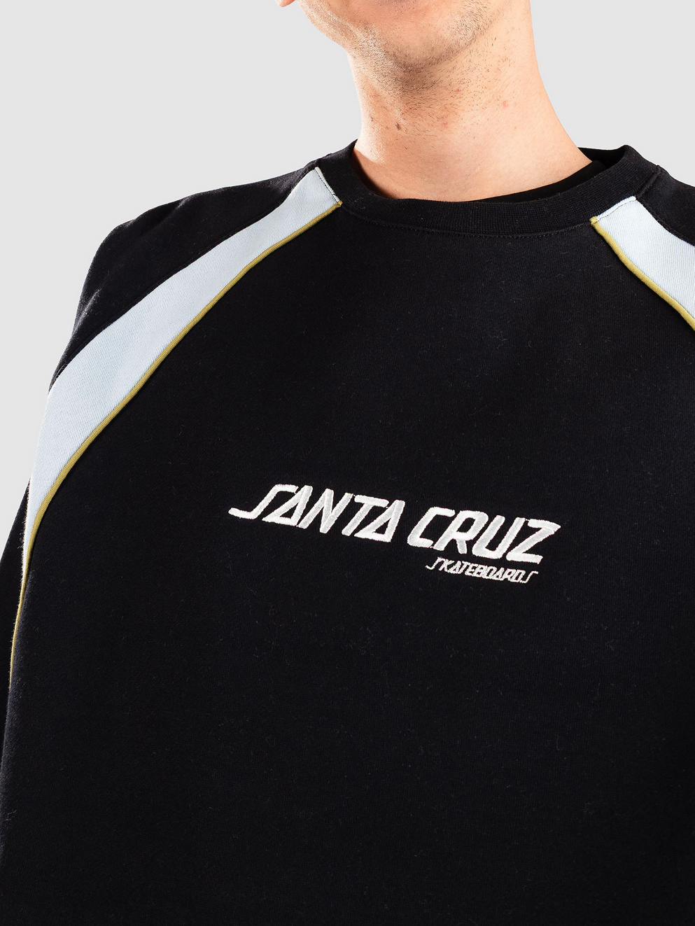 Santa Cruz Strip Front Racer Crew Sweater fresh blue/black