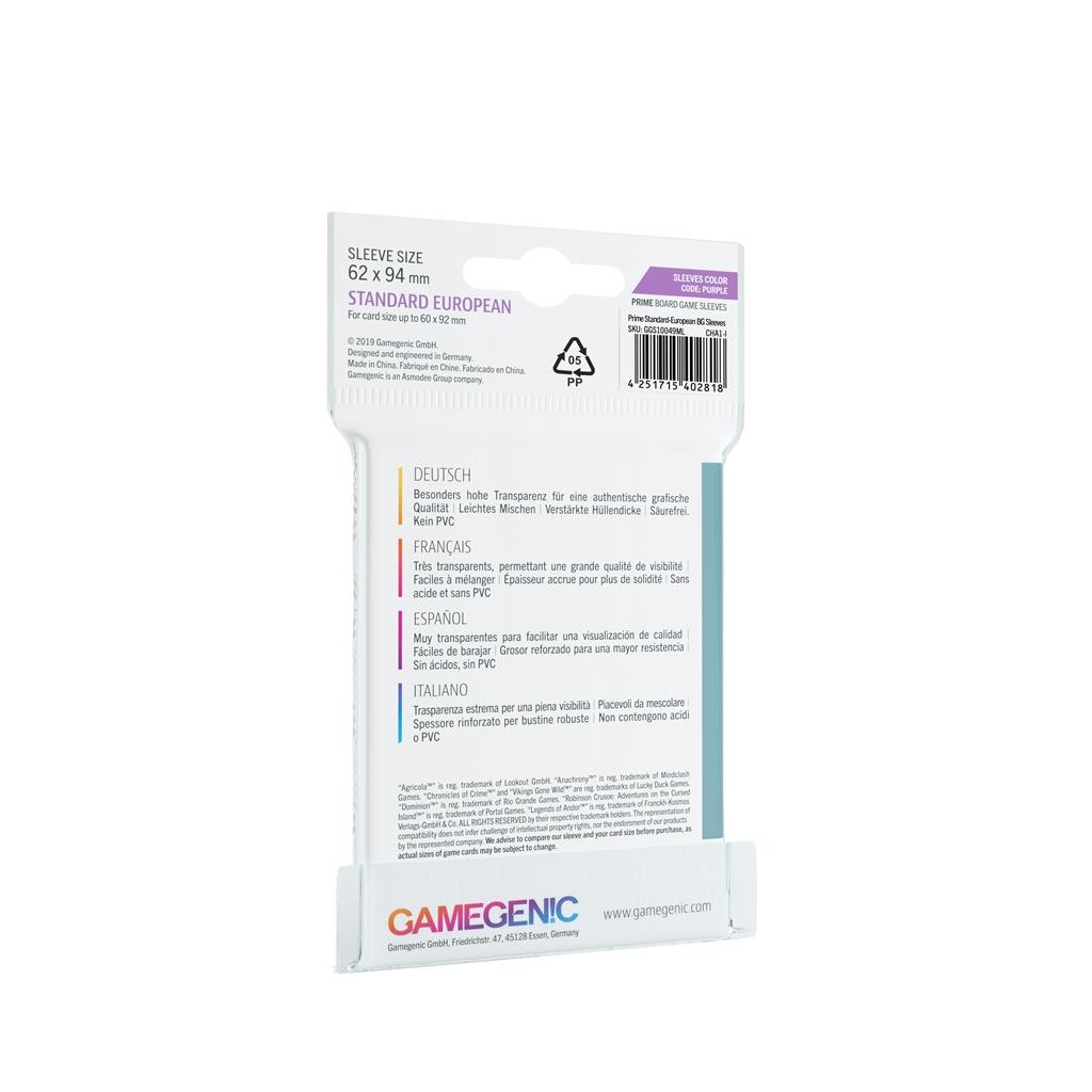 Gamegenic - 50 Prime Sleeves Standard Européen - 62x94