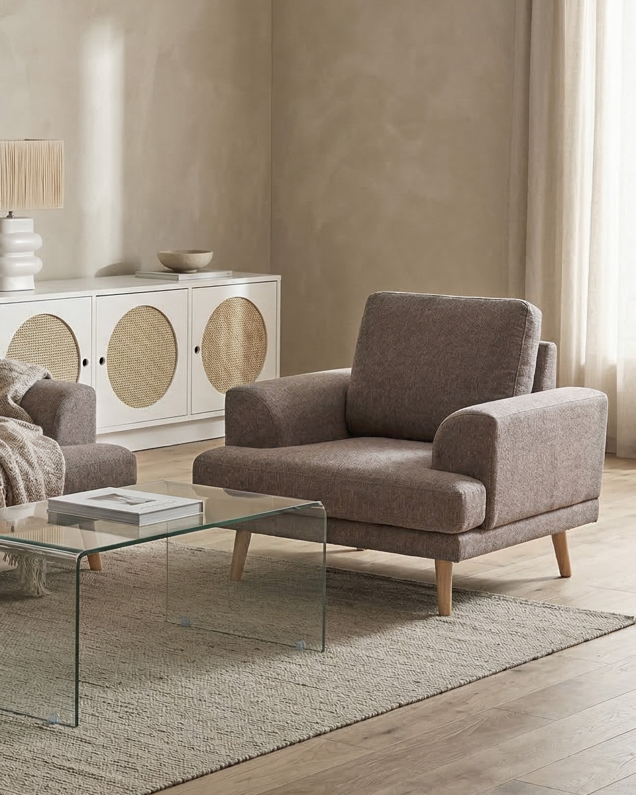 Fauteuil KILDAL Stof Bruin