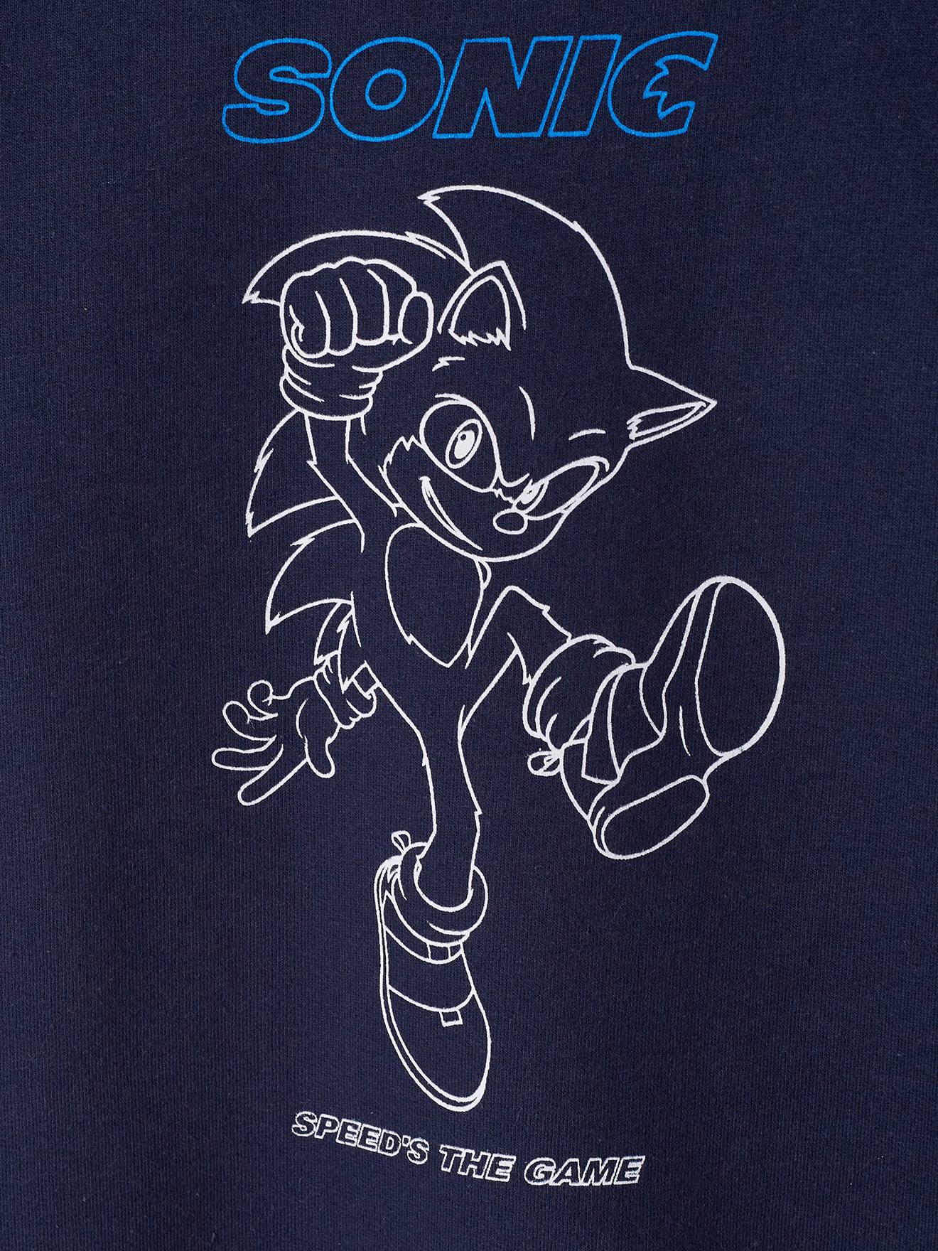 Moletom Sonic®, azul médio, liso com estampas