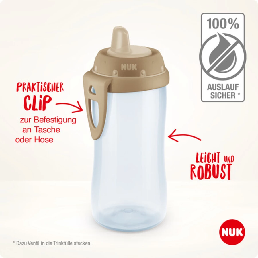 NUK Trinkflasche Kiddy Cup Night 300 ml, violett