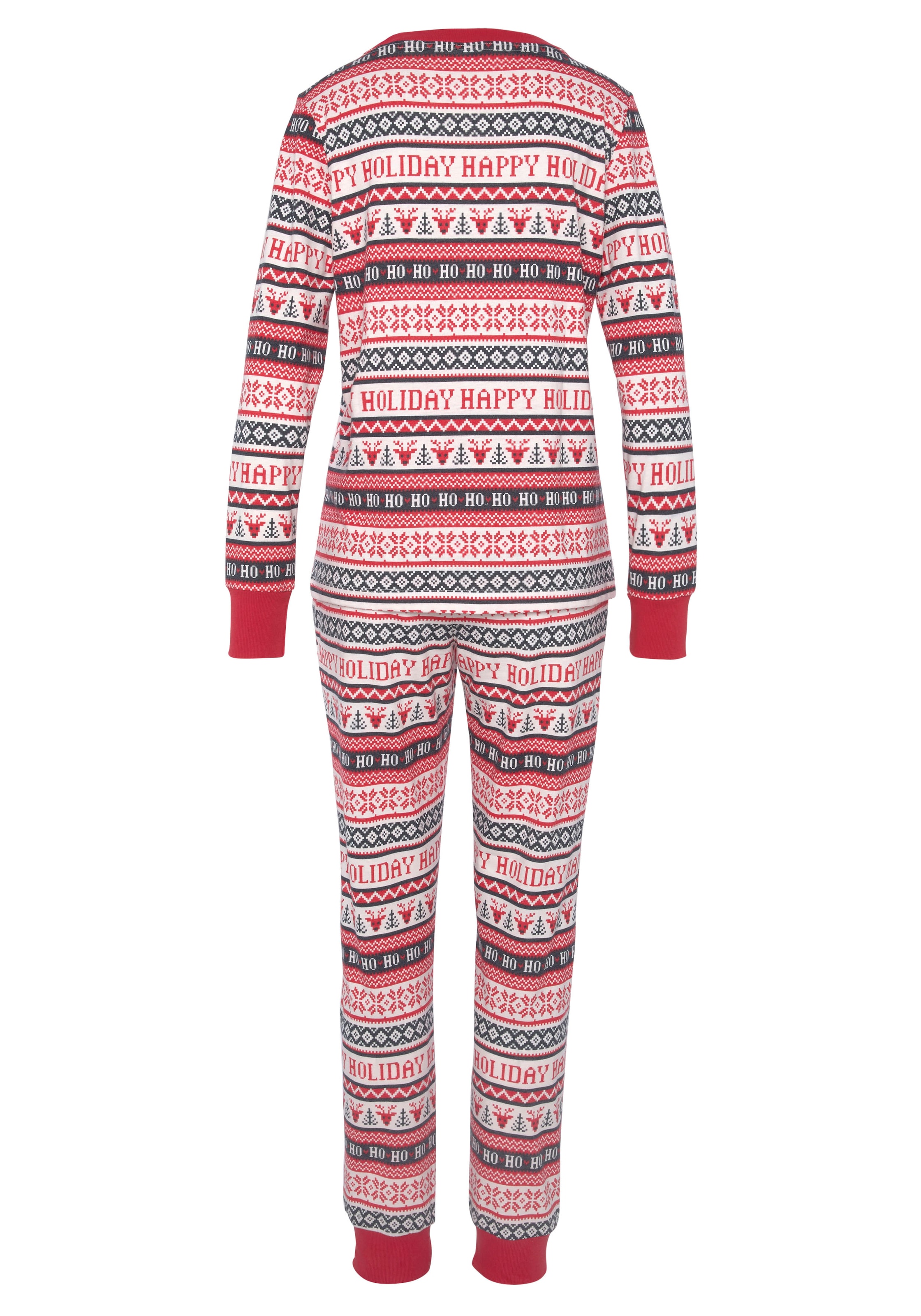 LASCANA Pyjama 2 Stk. tlg., mit winterlichem Druck